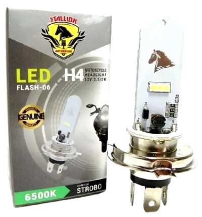 LAMPADA H4 LED 12V 2,5X5W 6500K STROBO STALLION